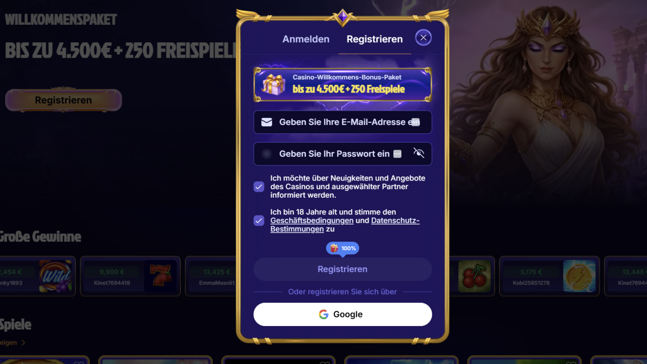 Liraluck casino registration